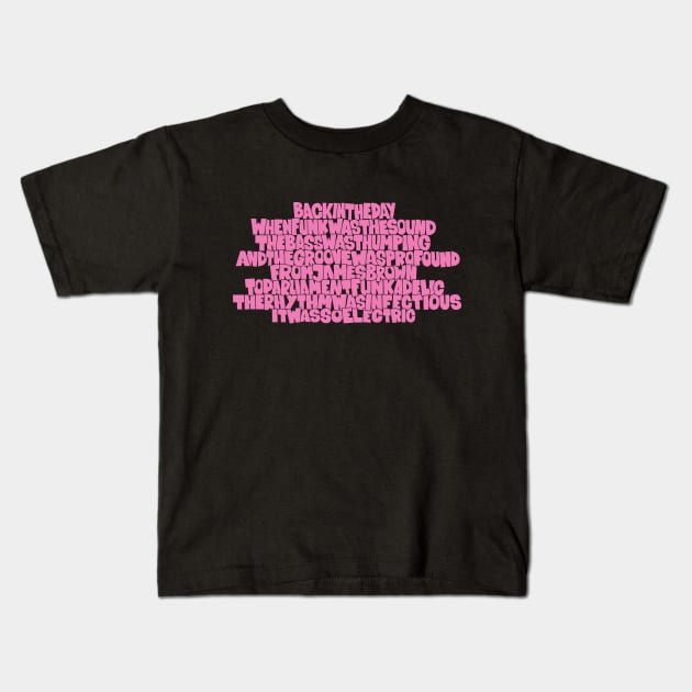 Funky Music Rhymes - Oldschool Graffiti Style Kids T-Shirt by Boogosh